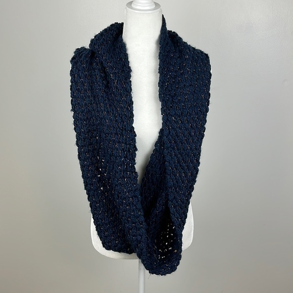 MIxIt Navy Blue Knit Infinity Scarf One Size - Picture 1 of 6
